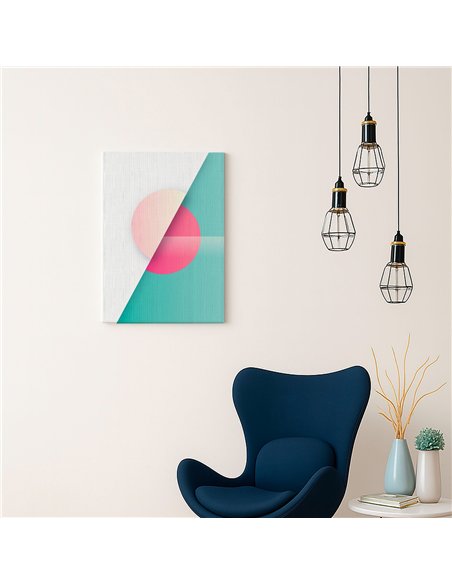 Cuadro Abstracto Geométrico 35x50cm Lienzografía Diseño 0229