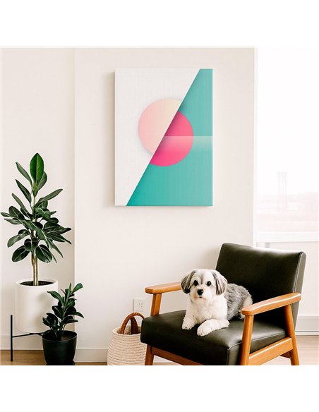 Cuadro Abstracto Geométrico 35x50cm Lienzografía Diseño 0229