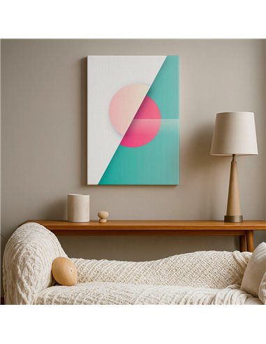 Cuadro Abstracto Geométrico 35x50cm Lienzografía Diseño 0229