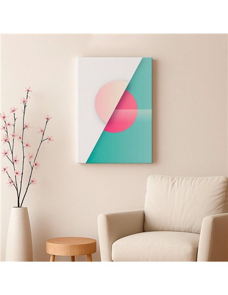 Cuadro Abstracto Geométrico 35x50cm Lienzografía Diseño 0229