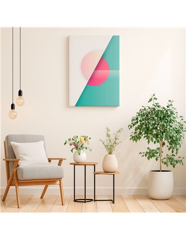 Cuadro Abstracto Geométrico 35x50cm Lienzografía Diseño 0229