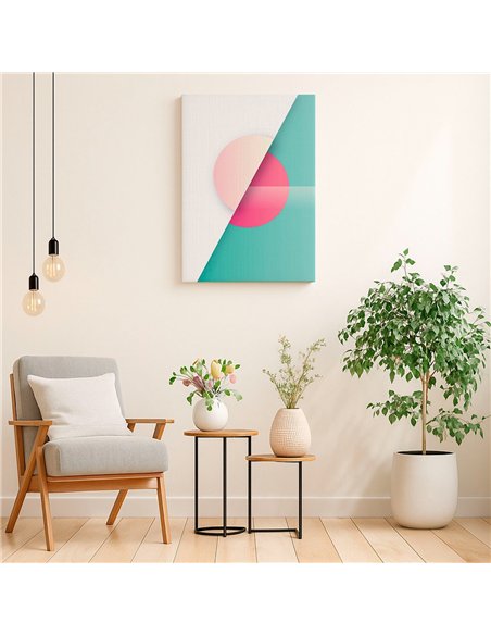Cuadro Abstracto Geométrico 35x50cm Lienzografía Diseño 0229
