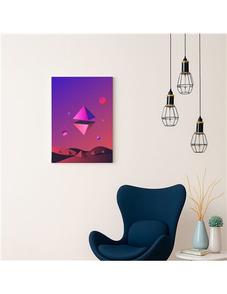 Cuadro Abstracto Geométrico 35x50cm Lienzografía Diseño 0230
