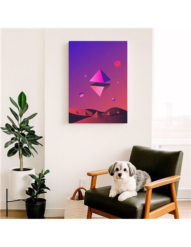 Cuadro Abstracto Geométrico 35x50cm Lienzografía Diseño 0230
