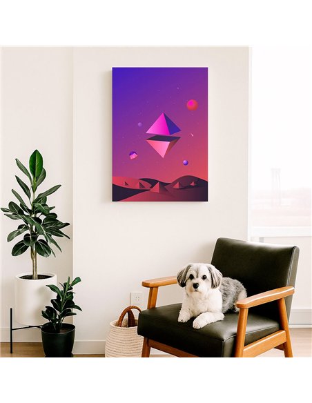 Cuadro Abstracto Geométrico 35x50cm Lienzografía Diseño 0230