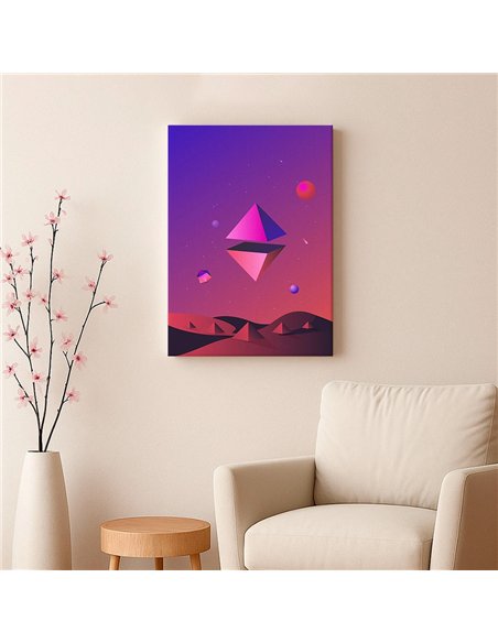 Cuadro Abstracto Geométrico 35x50cm Lienzografía Diseño 0230