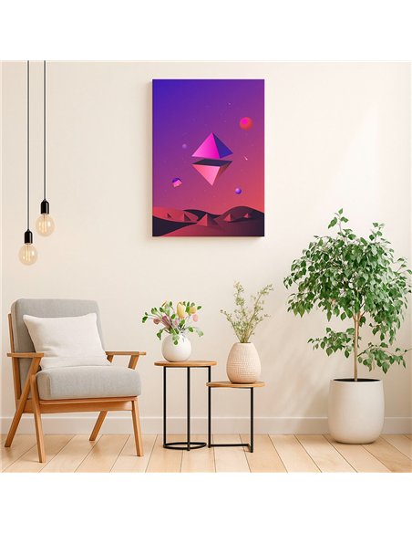 Cuadro Abstracto Geométrico 35x50cm Lienzografía Diseño 0230