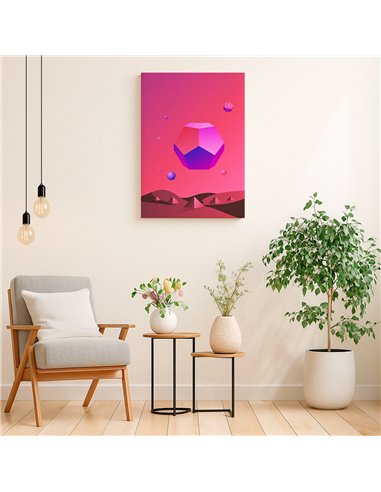 Cuadro Abstracto Geométrico 35x50cm Lienzografía Diseño 0231
