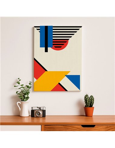 Cuadro Abstracto Geométrico 35x50cm Lienzografía Diseño 0232