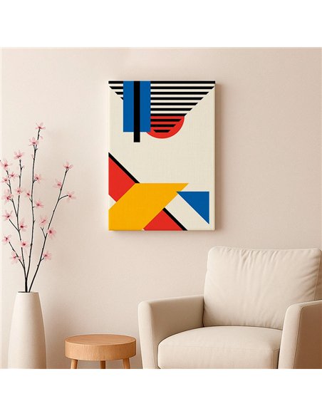 Cuadro Abstracto Geométrico 35x50cm Lienzografía Diseño 0232
