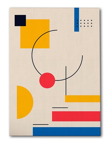 Cuadro Abstracto Geométrico 35x50cm Lienzografía Diseño 0234
