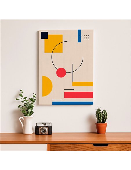 Cuadro Abstracto Geométrico 35x50cm Lienzografía Diseño 0234