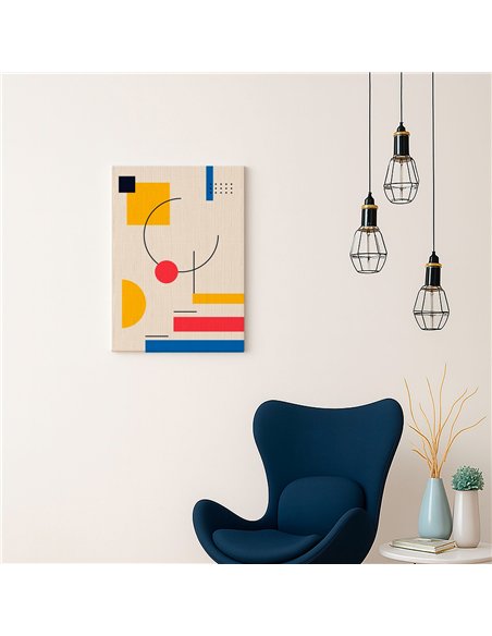 Cuadro Abstracto Geométrico 35x50cm Lienzografía Diseño 0234