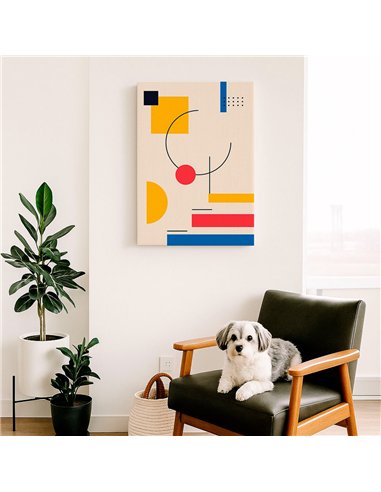 Cuadro Abstracto Geométrico 35x50cm Lienzografía Diseño 0234