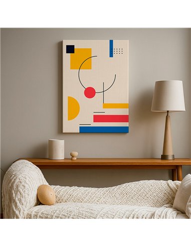 Cuadro Abstracto Geométrico 35x50cm Lienzografía Diseño 0234