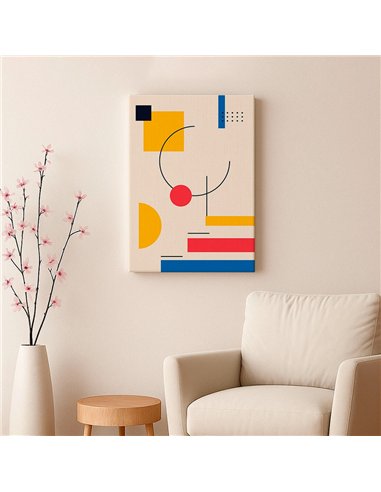 Cuadro Abstracto Geométrico 35x50cm Lienzografía Diseño 0234