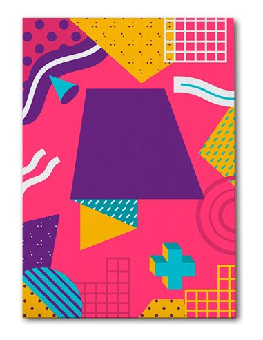 Cuadro Abstracto Geométrico 35x50cm Lienzografía Diseño 0236