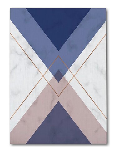 Cuadro Abstracto Geométrico 35x50cm Lienzografía Diseño 0238