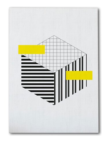 Cuadro Abstracto Geométrico 35x50cm Lienzografía Diseño 0242