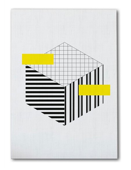 Cuadro Abstracto Geométrico 35x50cm Lienzografía Diseño 0242