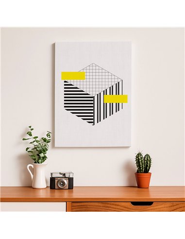 Cuadro Abstracto Geométrico 35x50cm Lienzografía Diseño 0242