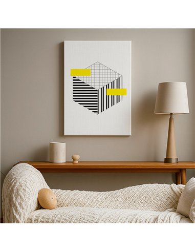 Cuadro Abstracto Geométrico 35x50cm Lienzografía Diseño 0242