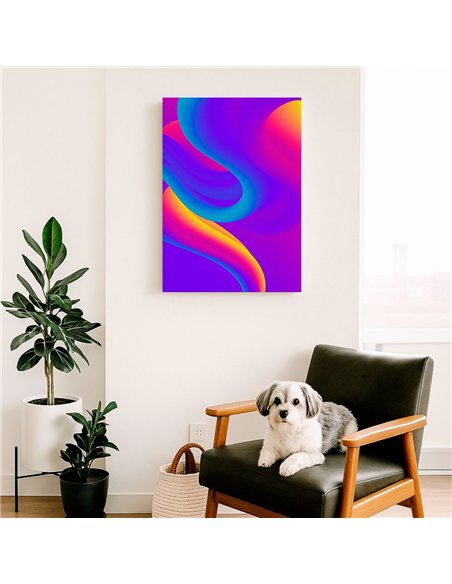 Cuadro Abstracto Geométrico 35x50cm Lienzografía Diseño 0243