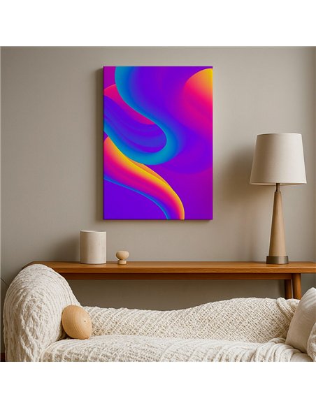 Cuadro Abstracto Geométrico 35x50cm Lienzografía Diseño 0243