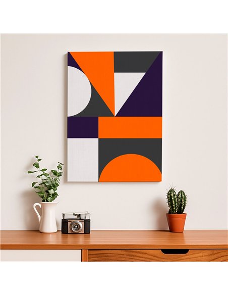 Cuadro Abstracto Geométrico 35x50cm Lienzografía Diseño 0245