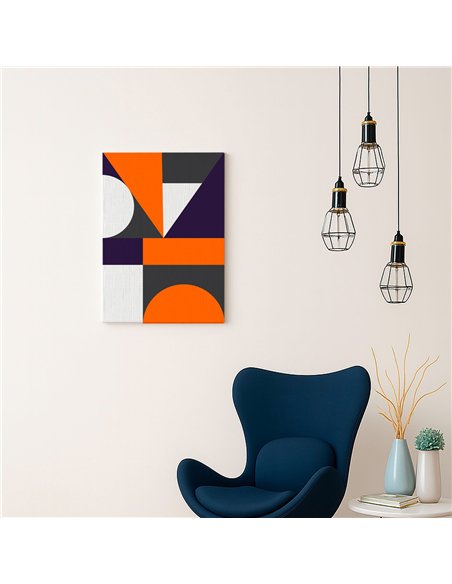 Cuadro Abstracto Geométrico 35x50cm Lienzografía Diseño 0245