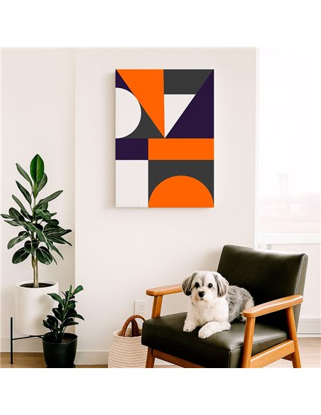 Cuadro Abstracto Geométrico 35x50cm Lienzografía Diseño 0245