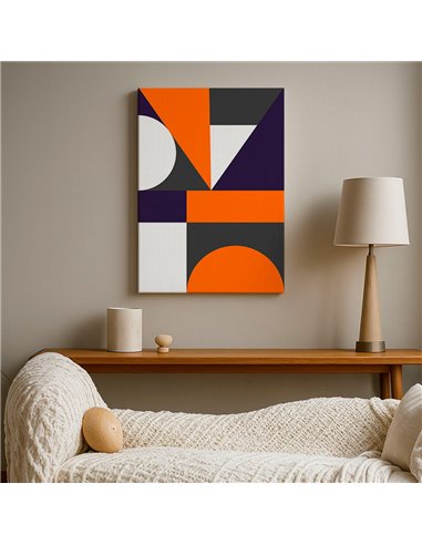 Cuadro Abstracto Geométrico 35x50cm Lienzografía Diseño 0245