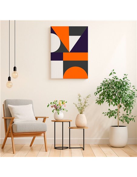 Cuadro Abstracto Geométrico 35x50cm Lienzografía Diseño 0245