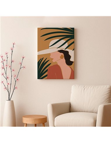 Cuadro Abstracto Mujer 35x50cm Lienzografía Diseño 0246