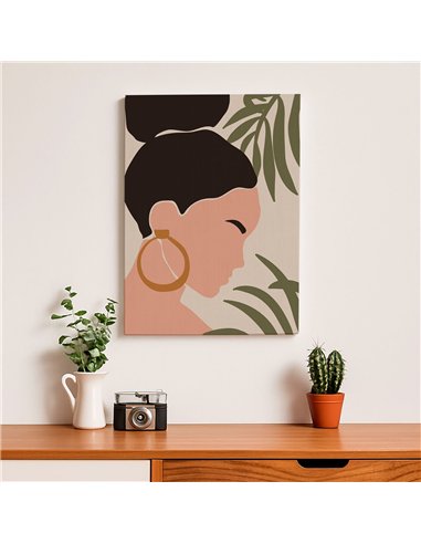 Cuadro Abstracto Mujer 35x50cm Lienzografía Diseño 0247