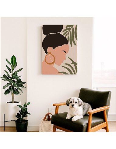 Cuadro Abstracto Mujer 35x50cm Lienzografía Diseño 0247