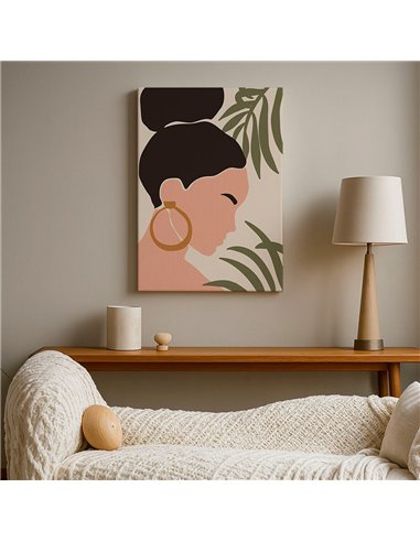 Cuadro Abstracto Mujer 35x50cm Lienzografía Diseño 0247