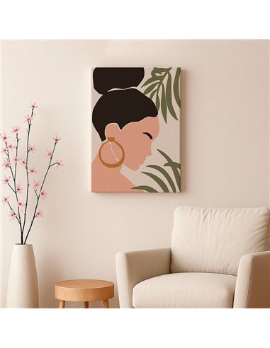 Cuadro Abstracto Mujer 35x50cm Lienzografía Diseño 0247