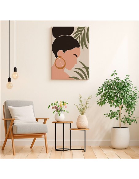 Cuadro Abstracto Mujer 35x50cm Lienzografía Diseño 0247