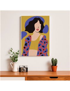 Cuadro Abstracto Mujer 35x50cm Lienzografía Diseño 0249 2