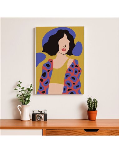 Cuadro Abstracto Mujer 35x50cm Lienzografía Diseño 0249