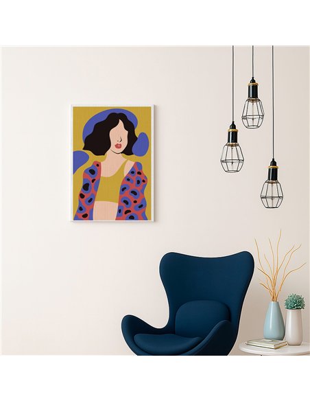 Cuadro Abstracto Mujer 35x50cm Lienzografía Diseño 0249