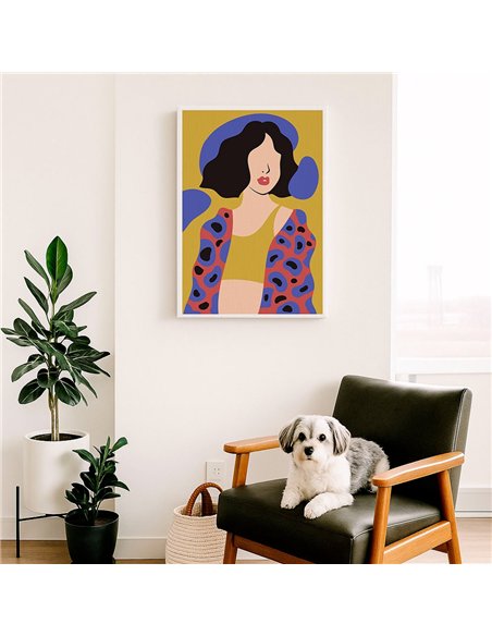 Cuadro Abstracto Mujer 35x50cm Lienzografía Diseño 0249
