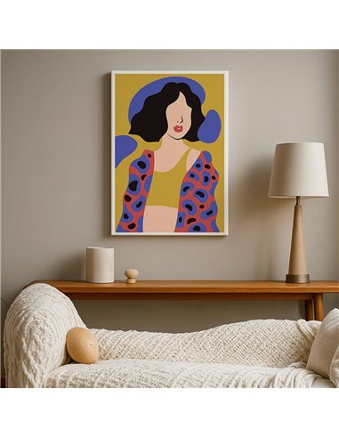 Cuadro Abstracto Mujer 35x50cm Lienzografía Diseño 0249