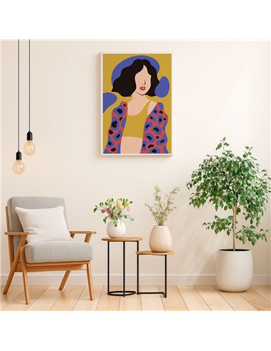 Cuadro Abstracto Mujer 35x50cm Lienzografía Diseño 0249