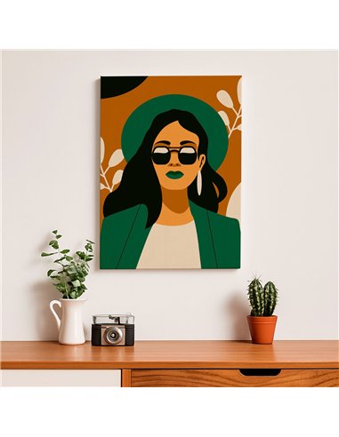 Cuadro Abstracto Mujer 35x50cm Lienzografía Diseño 0251