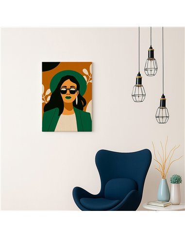 Cuadro Abstracto Mujer 35x50cm Lienzografía Diseño 0251