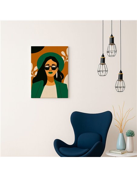 Cuadro Abstracto Mujer 35x50cm Lienzografía Diseño 0251
