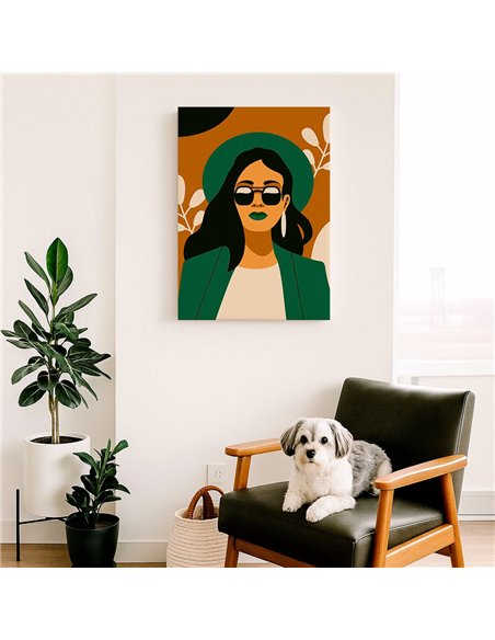 Cuadro Abstracto Mujer 35x50cm Lienzografía Diseño 0251