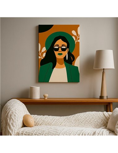 Cuadro Abstracto Mujer 35x50cm Lienzografía Diseño 0251